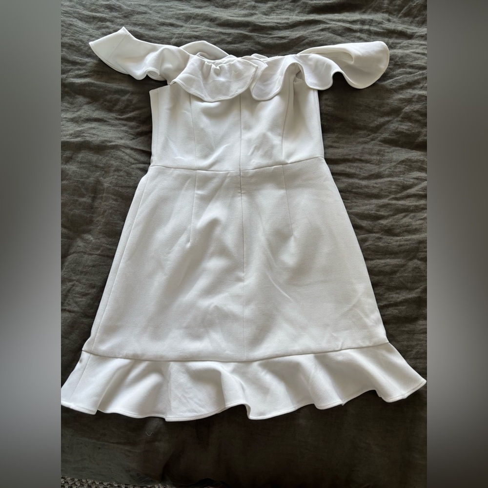 French Connection White Ruffle Dress - Picture 5 of 6